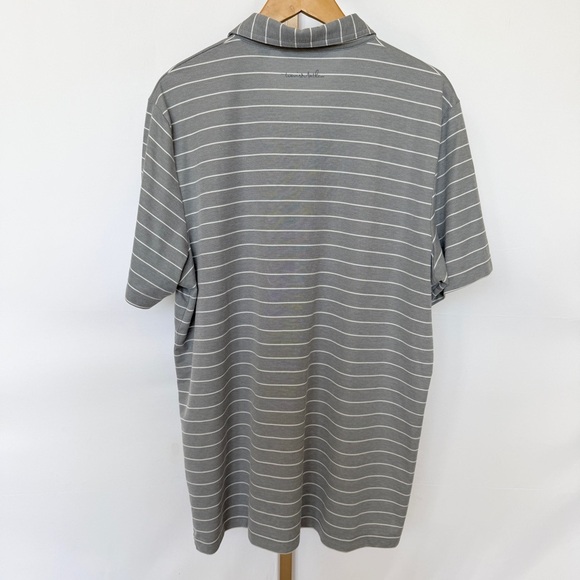 Travis Mathew Men's XL Gray Striped Polo Shirt Short Sleeve Casual Golf Summer - Picture 7 of 12
